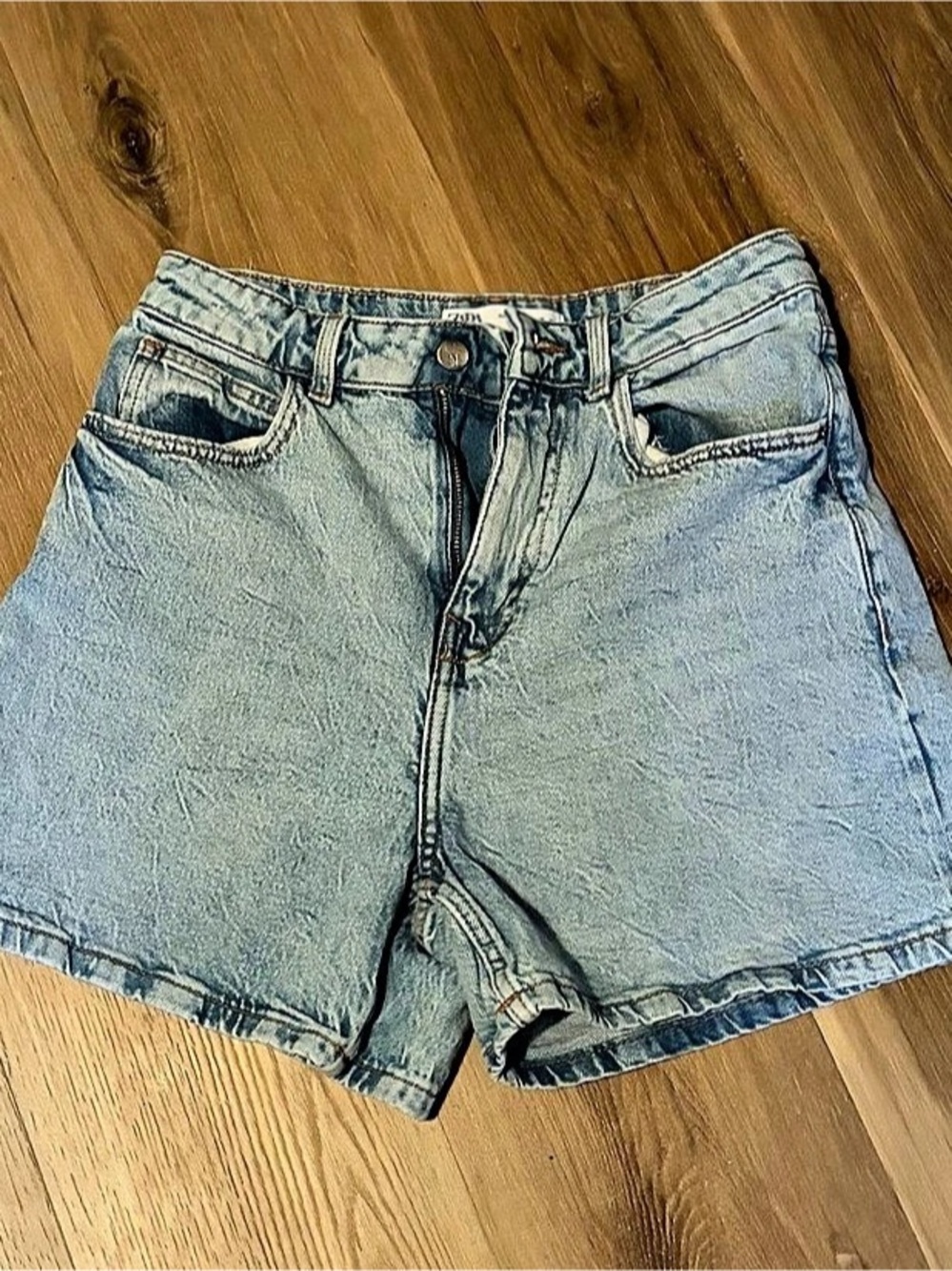 Zara Mom-Fit Denim Shorts